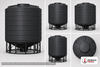Dimensional spec drawing for Enduraplas 10000 Gallon Cone Bottom Tank (144" L x 144" W x 193" H)