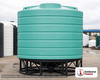 Enduraplas 8000 Gallon Green Cone Bottom Tank. Polyethylene; Green; dimensions 158.0in H x 144.0in W x 144.0in L; 2100.0 lb empty; 1.9 specific gravity rating; fittings: 1 Outlet , 1 Manway / Lid; 10 Year Warranty with Activation. Manufacturer part number THC08000G. Sold by OneSource Plastics (https://www.onesourceplastics.com).