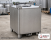 Snyder Industries 446 Gallon 304 Stainless Steel Supertainer IBC Tote Tank. 304 Stainless Steel; Silver; dimensions 59.25in H x 48.0in W x 42.0in L; 542.0 lb empty; fittings: 1 Inlet , 1 Outlet , 1 Manway / Lid. Manufacturer part number 6984400B51307. Sold by OneSource Plastics (https://www.onesourceplastics.com).