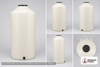 Dimensional spec drawing for Chem-Tainer 100 Gallon Vertical Tank (23" L x 23" W x 64" H)