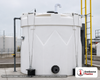 Snyder Industries 3500 Gallon Sodium Hypochlorite (UV) Captor Double Wall Tank. HDLPE #880059; Opaque White; dimensions 158.0in H x 102.0in W x 102.0in L; 2500.0 lb empty; 1.9 specific gravity rating; fittings: 1 Manway / Lid; max temp 120 deg  F / 48 deg  C; 3 Year Warranty. Manufacturer part number 5600000n52. Manufactured by Snyder. Sold by OneSource Plastics (https://www.onesourceplastics.com).