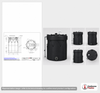 Dimensional spec drawing for Snyder 3500 Gallon Double Wall Tank (102" L x 102" W x 158" H)