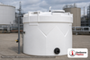 Snyder Industries 2000 Gallon Sodium Hypochlorite (UV) Captor Double Wall Tank. 2000 gallon capacity; HDLPE #880059; Opaque White; dimensions 103.0in H x 102.0in W x 102.0in L; 900.0 lb empty; 1.9 specific gravity rating; fittings: 1 Manway / Lid; max temp 120 deg  F / 48 deg  C; 3 Year Warranty. Manufacturer part number 5570000n52. Manufactured by Snyder. Sold by OneSource Plastics (https://www.onesourceplastics.com).