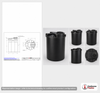 Dimensional spec drawing for Snyder 120 Gallon Double Wall Tank (34" L x 34" W x 51" H)