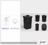 Dimensional spec drawing for Snyder 35 Gallon Double Wall Tank (22" L x 22" W x 36" H)