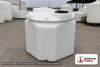 Snyder Industries 750 Gallon Sulfuric Acid Double Wall Tank. Polyethylene; Opaque White; dimensions 67.0in H x 73.0in W x 73.0in L; 390.0 lb empty; 1.9 specific gravity rating; fittings: 1 Manway / Lid; max temp 120 deg  F / 48 deg  C; 3 Year Warranty. Manufacturer part number 5990902N30. Sold by OneSource Plastics (https://www.onesourceplastics.com).