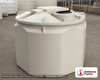 Snyder Industries 1000 Gallon Sodium Hypochlorite (UV) Double Wall Tank. HDLPE #880059; Opaque White; dimensions 69.0in H x 81.0in W x 81.0in L; 500.0 lb empty; 1.9 specific gravity rating; fittings: 1 Manway / Lid; max temp 120 deg  F / 48 deg  C; 3 Year Warranty. Manufacturer part number 5990102n52. Manufactured by Snyder. Sold by OneSource Plastics (https://www.onesourceplastics.com).