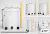 Dimensional spec drawing for Snyder 6500 Gallon Double Wall Tank (120" L x 120" W x 199" H)