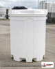 Snyder Industries 275 Gallon Sodium Hypochlorite (UV) Double Wall Tank. HDLPE #880059; Opaque White; dimensions 63.0in H x 47.0in W x 47.0in L; 200.0 lb empty; 1.9 specific gravity rating; fittings: 1 Manway / Lid; max temp 120 deg  F / 48 deg  C; 3 Year Warranty. Manufacturer part number 5740102n52. Manufactured by Snyder. Sold by OneSource Plastics (https://www.onesourceplastics.com).