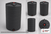 Dimensional spec drawing for Enduraplas 150 Gallon Vertical Storage Tank (30" L x 30" W x 61" H)
