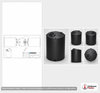 Dimensional spec drawing for Norwesco 8400 Gallon Vertical Storage Tank (120" L x 120" W x 187" H)