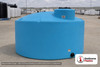 Norwesco 2200 Gallon Vertical Storage Tank. 2200 gallon capacity; Polyethylene; Light Blue; 80" H x 95" W x 95" L; fittings: