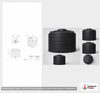 Dimensional spec drawing for Enduraplas 3200 Gallon Vertical Storage Tank (110" L x 110" W x 103" H)