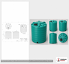 Dimensional spec drawing for Enduraplas 2500 Gallon Vertical Storage Tank (90" L x 90" W x 113" H)