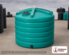 Enduraplas 3100 Gallon Green Vertical Storage Tank. Polyethylene; Green; dimensions 103.0in H x 100.0in W x 100.0in L; 715.0 lb empty; 1.9 specific gravity rating; fittings: 1 Outlet , 1 Manway / Lid; 10 Year Warranty with Activation. Manufacturer part number THV03100G. Sold by OneSource Plastics (https://www.onesourceplastics.com).