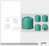 Dimensional spec drawing for Enduraplas 3200 Gallon Vertical Storage Tank (110" L x 110" W x 103" H)