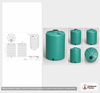 Dimensional spec drawing for Enduraplas 5200 Gallon Vertical Storage Tank (100" L x 100" W x 164" H)