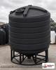 Enduraplas 3200 Gallon Black Cone Bottom Tank. Polyethylene; Black; 116" H x 110" W x 110" L; fittings: 1 Outlet, 1 Manway /