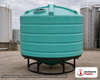 Enduraplas 1550 Gallon Green Cone Bottom Tank. Polyethylene; Green; dimensions 87.0in H x 85.0in W x 85.0in L; 300.0 lb empty; 1.9 specific gravity rating; fittings: 1 Outlet , 1 Manway / Lid; 10 Year Warranty with Activation. Manufacturer part number THC01550G. Sold by OneSource Plastics (https://www.onesourceplastics.com).
