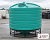 Enduraplas 3200 Gallon Green Cone Bottom Tank. Polyethylene; Green; dimensions 116.0in H x 110.0in W x 110.0in L; 1000.0 lb empty; 1.9 specific gravity rating; fittings: 1 Outlet , 1 Manway / Lid; 10 Year Warranty with Activation. Manufacturer part number THC03200G. Sold by OneSource Plastics (https://www.onesourceplastics.com).