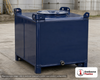Snyder Industries 245 Gallon Carbon Steel Supertainer IBC Tote Tank. Carbon Steel; Dark Blue; 35.25" H x 48" W x 42" L