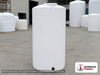 Chem-Tainer 130 Gallon Vertical Storage Tank. Polyethylene; Natural White; 84" H x 23" W x 23" L; fittings: 1 Outlet, 1