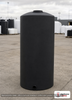 Chem-Tainer 100 Gallon Vertical Storage Tank. Polyethylene; Black; 64" H x 23" W x 23" L; fittings: 1 Outlet, 1 Manway /