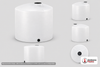 Dimensional spec drawing for Chem-Tainer 110 Gallon Vertical Storage Tank (35" L x 35" W x 36" H)