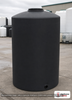 Chem-Tainer 500 Gallon Vertical Storage Tank. Polyethylene; Black; 76" H x 46" W x 46" L; fittings: 1 Outlet, 1 Manway /