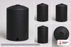 Dimensional spec drawing for Chem-Tainer 300 Gallon Vertical Storage Tank (35" L x 35" W x 84.75" H)