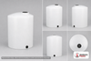 Dimensional spec drawing for Chem-Tainer 750 Gallon Vertical Storage Tank (46" L x 46" W x 119" H)