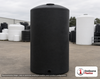 Chem-Tainer 750 Gallon Vertical Storage Tank. Polyethylene; Black; 119" H x 46" W x 46" L; fittings: 1 Outlet, 1 Manway /