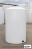 Chem-Tainer 850 Gallon Vertical Storage Tank. Polyethylene; Natural White; 124" H x 48" W x 48" L; fittings: 1 Outlet, 1