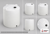 Dimensional spec drawing for Chem-Tainer 5000 Gallon Vertical Storage Tank (102" L x 102" W x 152" H)