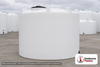 Snyder Industries 3000 Gallon ASTM XLPE Vertical Storage Tank. Crosslinked Linear Polyethylene; Natural White; dimensions 96.0in H x 102.0in W x 102.0in L; 575.0 lb empty; 1.5 specific gravity rating; fittings: 1 Manway / Lid; max temp 140 deg  F / 60 deg  C; 3 Year Warranty. Manufacturer part number 7410000N40. Sold by OneSource Plastics (https://www.onesourceplastics.com).