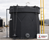 Snyder Industries 10000 Gallon ASTM Black Double Wall Tank. High Density Linear Polyethylene; Black; dimensions 226.0in H x 142.0in W x 142.0in L; 7400.0 lb empty; 1.9 specific gravity rating; fittings: 1 Manway / Lid; max temp 120 deg  F / 48 deg  C; 3 Year Warranty. Manufacturer part number 1006600n51. Manufactured by Snyder. Sold by OneSource Plastics (https://www.onesourceplastics.com).