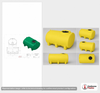 Dimensional spec drawing for Enduraplas 550 Gallon Horizontal Leg Tank (80" L x 57" W x 40" H)