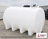 Enduraplas 3000 Gallon White Horizontal Leg Tank. Polyethylene; Natural White; dimensions 90.0in H x 87.0in W x 130.0in L; 1210.0 lb empty; 1.9 specific gravity rating; fittings: 1 Outlet , 1 Manway / Lid; 10 Year Warranty with Activation. Manufacturer part number THF03000W. Sold by OneSource Plastics (https://www.onesourceplastics.com).