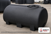 Enduraplas 400 Gallon Black Horizontal Leg Tank. Polyethylene; Black; dimensions 37.0in H x 46.0in W x 74.0in L; 176.0 lb empty; 1.9 specific gravity rating; fittings: 1 Outlet , 1 Manway / Lid; 10 Year Warranty with Activation. Manufacturer part number THF00400B. Sold by OneSource Plastics (https://www.onesourceplastics.com).