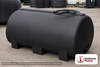 Enduraplas 400 Gallon Black Horizontal Leg Tank. Polyethylene; Black; 37" H x 46" W x 74" L; fittings: 1 Outlet, 1 Manway /