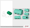 Dimensional spec drawing for Enduraplas 550 Gallon Horizontal Leg Tank (80" L x 57" W x 40" H)