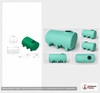 Dimensional spec drawing for Enduraplas 1200 Gallon Horizontal Leg Tank (102" L x 70" W x 59" H)