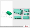 Dimensional spec drawing for Enduraplas 2800 Gallon Horizontal Leg Tank (145" L x 97" W x 75" H)