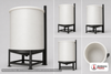 Dimensional spec drawing for Chem-Tainer 1500 Gallon Open Top - Cone Bottom (73" L x 73" W x 84" H)