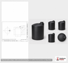 Dimensional spec drawing for Snyder 290 Gallon Vertical Storage Tank (42" L x 42" W x 60" H)