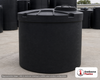 Snyder Industries 275 Gallon ASTM Black Heavy Duty Vertical Storage Tank. Polyethylene; Black; dimensions 59.0in H x 47.0in W x 47.0in L; 96.0 lb empty; 1.9 specific gravity rating; fittings: 1 Manway / Lid; max temp 120 deg  F / 48 deg  C; 3 Year Warranty. Manufacturer part number 5740100n51. Manufactured by Snyder. Sold by OneSource Plastics (https://www.onesourceplastics.com).
