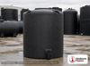 Snyder Industries 400 Gallon ASTM XLPE Black Heavy Duty Vertical Storage Tank. Crosslinked Linear Polyethylene; Black; dimensions 62.0in H x 45.0in W x 45.0in L; 85.0 lb empty; 1.9 specific gravity rating; fittings: 1 Manway / Lid; max temp 140 deg  F / 60 deg  C; 3 Year Warranty. Manufacturer part number 1740000n48. Manufactured by Snyder. Sold by OneSource Plastics (https://www.onesourceplastics.com).