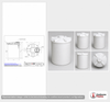 Dimensional spec drawing for Snyder 440 Gallon Vertical Storage Tank (53" L x 53" W x 69" H)