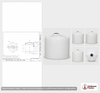 Dimensional spec drawing for Snyder 330 Gallon Vertical Storage Tank (47" L x 47" W x 50" H)