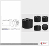 Dimensional spec drawing for Snyder 1000 Gallon Vertical Storage Tank (74" L x 74" W x 69" H)